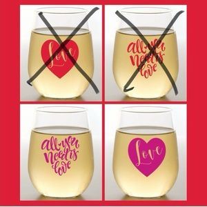 LOVE Stemless Shatterproof Wine Glasses (2 Pack)